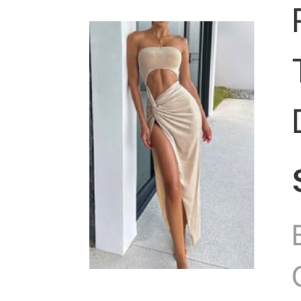 Strapless Beige Dress